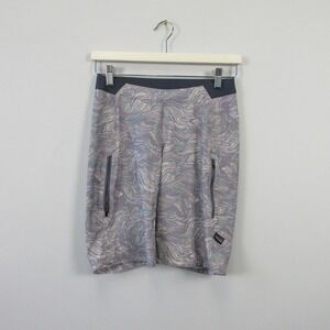 Patagonia Tyrolean Bike Shorts Women 0 Gray Patterned Zip Pockets Cycling 112